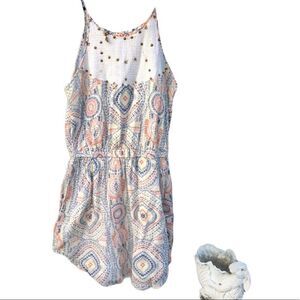 ripcurl Boho Cotton Graphic Aztec Sundress Size Small